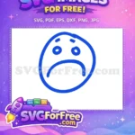 Free Blue Sad Emoji Free Line Art Character Free SVG 1 - Instant Download
