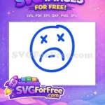 Free Blue Dead Eyes Free Sad Face Emoji Free SVG - Instant Download