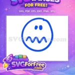 Free Blue Scared Emoji Free Line Art Character Free SVG 2 - Instant Download
