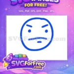 Free Angry Eyebrows Free Straight Mouth Emoji Free SVG - Instant Download