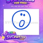 Free Blue Surprised Face Free Line Art Emoji Free SVG - Instant Download
