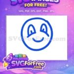 Free Blue Smirking Face Free Line Art Emoji Free SVG 1 - Instant Download