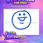 Free Blue Happy Face Free Line Art Emoji Free SVG - Instant Download