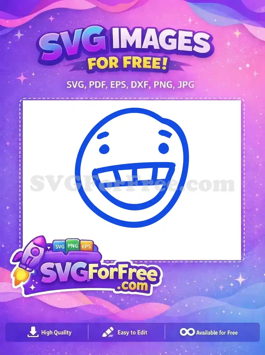 Free Blue Smiling Face Free Line Art Emoji Free SVG