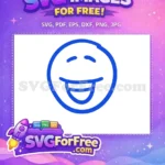 Free Blue Line Tongue Free Out Emoji Character Free SVG - Instant Download