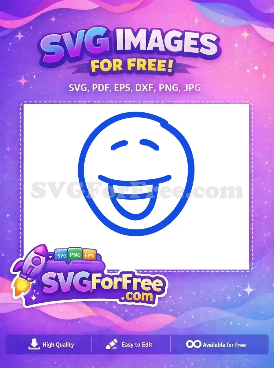 Free Blue Line Tongue Free Out Emoji Character Free SVG