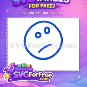 Free Blue Line Art Emoji Sad Free Expression Free SVG 2 Free Blue Line Art Emoji Sad Free Expression Free SVG 2