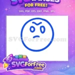 Free Blue Angry Eyes Free Line Art Emoji Free SVG - Instant Download