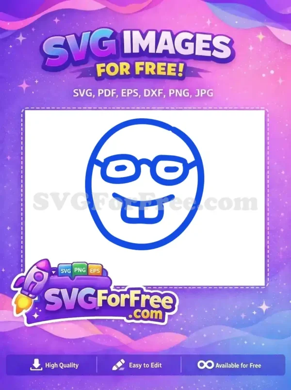 Free Blue Nerd Emoji Free Buck Teeth Character Free SVG Free Blue Nerd Emoji Free Buck Teeth Character Free SVG