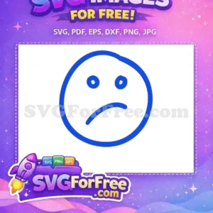 Free Blue Line Art Sad Free Emoji Character Free SVG 2 Free Blue Line Art Sad Free Emoji Character Free SVG 2