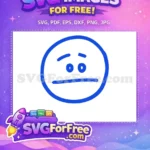 Free Blue Sad Emoji Free Simple Face Line Free SVG - Instant Download