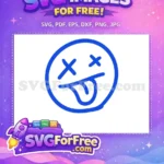 Free Dizzy Expression Free Tongue Out Emoji Free SVG - Instant Download