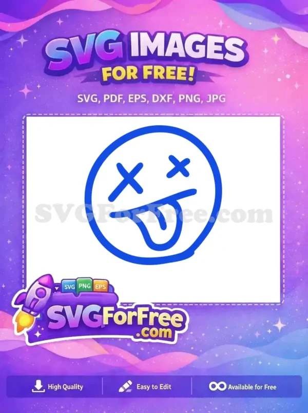 Free Dizzy Expression Free Tongue Out Emoji Free SVG