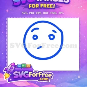 Free Blue Doubtful Emoji Free Line Art Character Free SVG