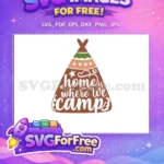 Free Brown Teepee Free Camping Stars Adventure Camp Free SVG - Instant Download