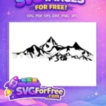 Free Jagged Mountain Peaks Free Scenic Outdoor Adventure Camp Free SVG - Instant Download