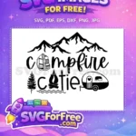 Free Mountains Pine Tree Free Campfire Camper Adventure Camp Free SVG - Instant Download