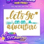 Free Gold Calligraphy Arrow Free Teal Forest Adventure Camp Free SVG - Instant Download
