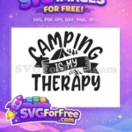 Free Camping Tent Free Mountain Trees Therapy Adventure Free SVG - Instant Download