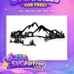 Free Towering Mountain Peaks Free Lush Pine Forest Adventure Camp Free SVG - Instant Download