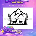 Free majestic deer Free towering mountains Adventure Camp Free SVG - Instant Download