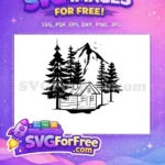 Free Mountain Forest Free Woodland Cabin Adventure Camp Free SVG - Instant Download