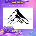 Free Black Mountain Free Outdoor Hiking Adventure Camp Free SVG - Instant Download