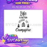 Free Monochrome Campfire Free Forest Trees Quote Adventure Camp Free SVG - Instant Download
