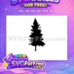 Free Black Pine Silhouette Free Forest Tree Outline Adventure Camp Free SVG - Instant Download