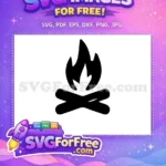 Free Black Campfire Flame Free Stacked Logs Icon Adventure Camp Free SVG - Instant Download