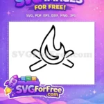 Free Campfire outline Free Burning logs Adventure Camp Free SVG - Instant Download