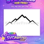 Free Black Mountain Peaks Free Sharp Outline Adventure Camp Free SVG - Instant Download