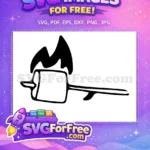 Free Simple Marshmallow Free Outline Flame Adventure Camp Free SVG - Instant Download