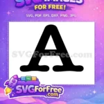 Free Bold Black A Free Rounded Cartoon Style Alphabet Free SVG - Instant Download