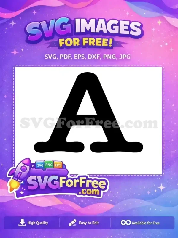 Free ‘A’ Letter SVG Design – Modern Typography Asset A bold, stylized uppercase 'A' letter free SVG, featuring distinctive rounded bottom feet. This free design offers modern typography for projects.