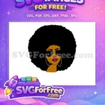 Free Afro Woman Free Gold Hoops Sunglasses Diva Free SVG - Instant Download