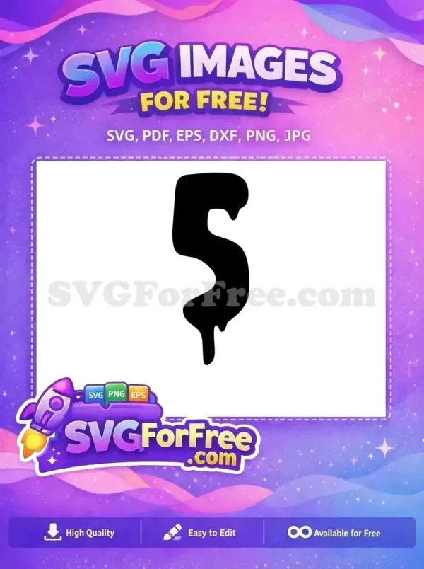 Free dripping S or dollar sign SVG, a unique editable vector graphic for creative projects and expressive designs. Download this free asset now!