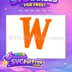 Free Vibrant Orange W Free Bold Cartoon Style Afro American Alphabet Free SVG - Instant Download