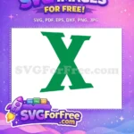 Free Green Bold X Free Modern Typography Afro Cartoon Style Free SVG - Instant Download