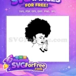 Free Praying Black Woman Free Afro Hair Hoop Earrings Afro American Free SVG - Instant Download