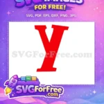 Free Red Letter Y Free Cartoon Style Afro American Free SVG - Instant Download