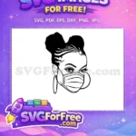 Free Afro American Woman Mask Free Hoop Earrings Empowered Free SVG - Instant Download