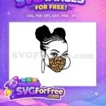 Free Stylish Leopard Mask Free Trendy Hoop Earrings Afro American Cartoon Free SVG - Instant Download