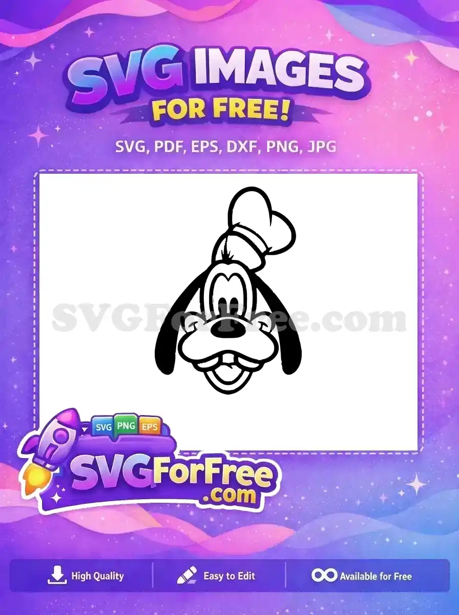 A free Goofy Chef SVG design, an iconic cartoon character wearing a chef's hat, ready for your crafting fun!