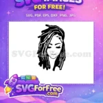 Free Dreadlocks Free Serene Woman Afro American Cartoon Free SVG - Instant Download
