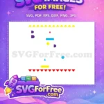 Free Yellow Red Border Shapes Free Vibrant Abstract Elements Afro Cartoon Free SVG - Instant Download