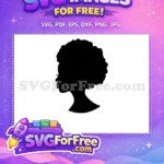 Free Afro Woman Silhouette Free Natural Hair Afro American Cartoon Free SVG - Instant Download