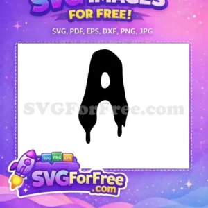 Free dripping letter A SVG design, a unique and stylish free graphic perfect for creative projects and crafts.