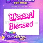 Free Pink Bold Text Free Duplicated Blessed Lettering Afro American Cartoon Free SVG - Instant Download