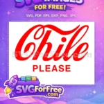 Free Red Script Chile Free Bold Red Please Text Design Free SVG - Instant Download
